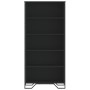 Estantería de madera de ingeniería negra 80x31x169 cm