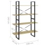 4-stufiges Regal aus Sonoma-Eichensperrholz, 100 x 30 x 140 cm von vidaXL, Bücherregale und Regale - Ref: Foro24-806480, Prei...
