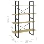 Estantería de 4 niveles contrachapada roble Sonoma 100x30x140cm de vidaXL, Librerías y estanterías - Ref: Foro24-806480, Prec...