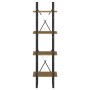 4-stufiges Regal aus massivem Kiefernholz, 40 x 30 x 140 cm von vidaXL, Bücherregale und Regale - Ref: Foro24-806425, Preis: ...