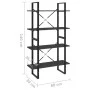 4-stöckiges Regal aus grauem Sperrholz, 80 x 30 x 140 cm von vidaXL, Bücherregale und Regale - Ref: Foro24-806459, Preis: 57,...