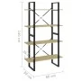 4-level oak Sonoma veneer bookshelf 80x30x140 cm by vidaXL, Bookcases and shelves - Ref: Foro24-806460, Price: 58,81 €, Disco...