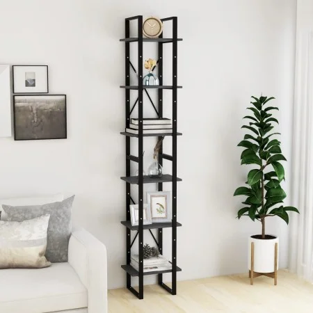 Tall solid pine wood wardrobe in gray, 40x30x210 cm. by vidaXL, Bookcases and shelves - Ref: Foro24-806504, Price: 71,09 €, D...