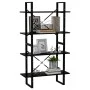 4-stöckiges Regal aus schwarzem Sperrholz, 80 x 30 x 140 cm von vidaXL, Bücherregale und Regale - Ref: Foro24-806458, Preis: ...
