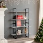 4-level gray concrete plywood bookshelf 100x30x140 cm by vidaXL, Bookcases and shelves - Ref: Foro24-806481, Price: 72,79 €, ...