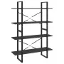Estantería de 4 niveles madera contrachapada gris 40x30x140 cm de vidaXL, Librerías y estanterías - Ref: Foro24-806479, Preci...