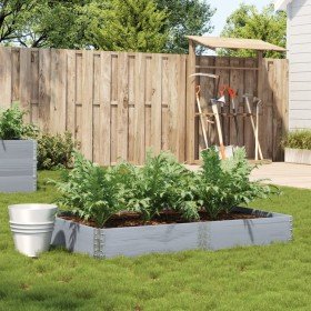 Jardinera de madera maciza de pino gris 150x100 cm Jardinera de madera maciza de pino gris 150x100 cm