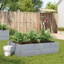 Jardinera de madera maciza de pino gris 150x100 cm