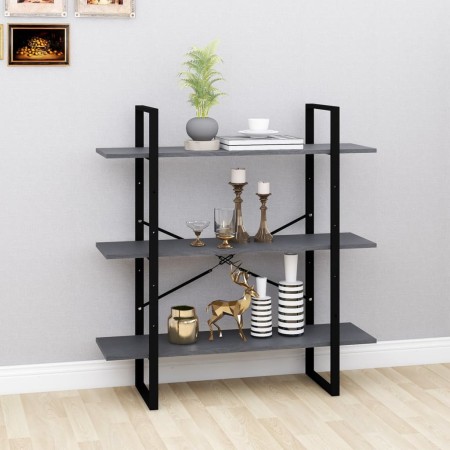 3-tier solid gray pine wood shelf 100x30x105 cm by vidaXL, Bookcases and shelves - Ref: Foro24-806554, Price: 47,86 €, Discou...