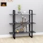 Estantería 3 niveles madera maciza de pino gris 100x30x105 cm de vidaXL, Librerías y estanterías - Ref: Foro24-806554, Precio...