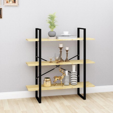 3-stöckiges Regal aus massivem Kiefernholz 100x30x105 cm von vidaXL, Bücherregale und Regale - Ref: Foro24-806552, Preis: 54,...