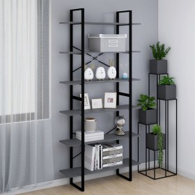 Hochschrank aus massivem grauem Kiefernholz 100x30x210 cm von vidaXL, Bücherregale und Regale - Ref: Foro24-806564, Preis: 94...