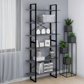 Hochschrank aus massivem grauem Kiefernholz 100x30x210 cm von vidaXL, Bücherregale und Regale - Ref: Foro24-806564, Preis: 94...