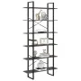High cabinet solid gray pine wood 100x30x210 cm by vidaXL, Bookcases and shelves - Ref: Foro24-806564, Price: 94,33 €, Discou...