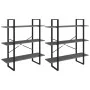 High cabinet solid gray pine wood 100x30x210 cm by vidaXL, Bookcases and shelves - Ref: Foro24-806564, Price: 94,33 €, Discou...