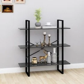 Estantería de madera contrachapada gris 100x30x105 cm de vidaXL, Librerías y estanterías - Ref: Foro24-806549, Precio: 40,78 ...