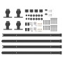Kit de herrajes para puertas correderas acero negro 152,5 cm
