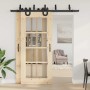 Kit de herrajes para puertas correderas acero negro 200 cm