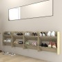 Zapateros de pared 4 uds contrachapada roble Sonoma 60x18x60 cm de vidaXL, Zapateros y organizadores de calzado - Ref: Foro24...
