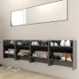 Zapateros de pared 4 uds contrachapada gris brillo 60x18x60 cm de vidaXL, Zapateros y organizadores de calzado - Ref: Foro24-...