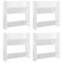 Zapateros de pared 4 uds contrachapada blanco brillo 60x18x60cm de vidaXL, Zapateros y organizadores de calzado - Ref: Foro24...