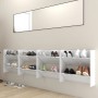 Wand-Schuhregale, 4 Stück, weiß glänzendes Sperrholz, 60x18x60cm. von vidaXL, Schuhregale und Schuhorganisatoren - Ref: Foro2...