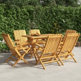Klappbare Gartenstühle, 6 Stück, massives Teakholz, 61 x 67 x 90 cm von vidaXL, Gartenstühle - Ref: Foro24-3155056, Preis: 45...