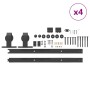 Kit de herrajes para puertas correderas acero negro 305 cm