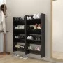 Wandschuhregale 4 Stück glänzend schwarzes Sperrholz 60x18x60 cm von vidaXL, Schuhregale und Schuhorganisatoren - Ref: Foro24...