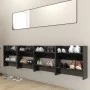 Zapateros de pared 4 uds contrachapada negro brillo 60x18x60 cm de vidaXL, Zapateros y organizadores de calzado - Ref: Foro24...