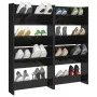 Zapateros de pared 4 uds contrachapada negro brillo 60x18x60 cm de vidaXL, Zapateros y organizadores de calzado - Ref: Foro24...