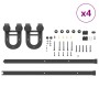 Kit de herrajes para puertas correderas acero negro 366 cm