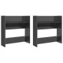 Wall-mounted shoe racks 2 units plywood glossy gray 60x18x60 cm by vidaXL, Shoe racks and shoe organizers - Ref: Foro24-80673...