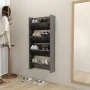 Wall-mounted shoe racks 2 units plywood glossy gray 60x18x60 cm by vidaXL, Shoe racks and shoe organizers - Ref: Foro24-80673...