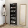 Zapateros de pared 2 uds contrachapada negro brillo 60x18x90 cm de vidaXL, Zapateros y organizadores de calzado - Ref: Foro24...