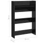 Zapateros de pared 2 uds contrachapada negro brillo 60x18x90 cm de vidaXL, Zapateros y organizadores de calzado - Ref: Foro24...