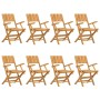 Sillas de jardín plegables 8 uds madera maciza teca 55x61x90 cm de vidaXL, Sillas de jardín - Ref: Foro24-3155063, Precio: 60...