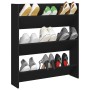 Wall-mounted black plywood shoe rack 80x18x90 cm by vidaXL, Shoe racks and shoe organizers - Ref: Foro24-806779, Price: 36,01...
