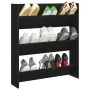 Zapatero de pared madera contrachapada negro 80x18x90 cm de vidaXL, Zapateros y organizadores de calzado - Ref: Foro24-806779...