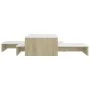 Stapelbare Couchtische in Weiß und Sonoma-Eiche, 100 x 100 x 26,5 cm von vidaXL, Couchtisch - Ref: Foro24-806800, Preis: 41,0...
