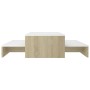 Stackable white and Sonoma oak coffee tables 100x100x26.5 cm by vidaXL, Coffee table - Ref: Foro24-806800, Price: 41,01 €, Di...