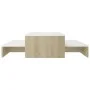 Stapelbare Couchtische in Weiß und Sonoma-Eiche, 100 x 100 x 26,5 cm von vidaXL, Couchtisch - Ref: Foro24-806800, Preis: 41,0...