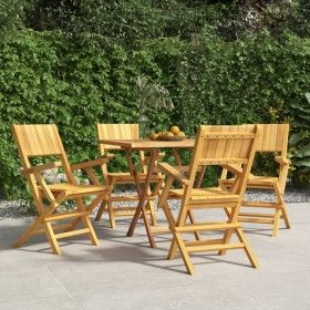 Sillas de jardín plegables 4 uds madera maciza teca 55x61x90 cm de vidaXL, Sillas de jardín - Ref: Foro24-3155061, Precio: 30...