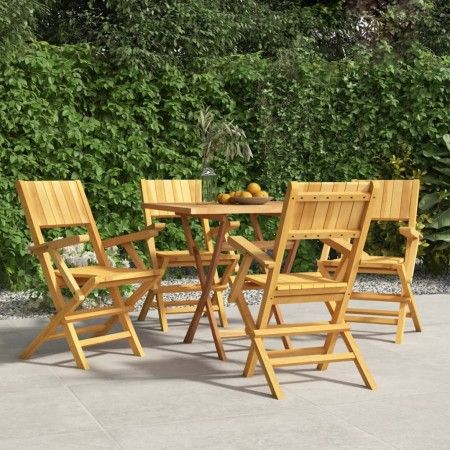 Klappbare Gartenstühle 4 Stück aus massivem Teakholz 55x61x90 cm von vidaXL, Gartenstühle - Ref: Foro24-3155061, Preis: 302,4...
