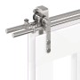 Kit de herrajes para puerta corredera 200 cm acero plateado