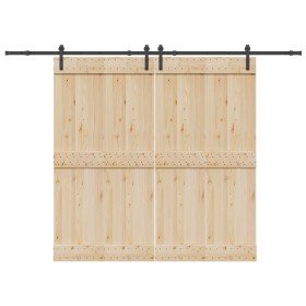 Kit de herrajes para puertas correderas acero negro 305 cm