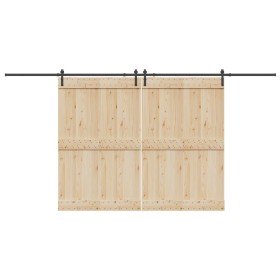 Kit de herrajes para puertas correderas acero negro 427 cm