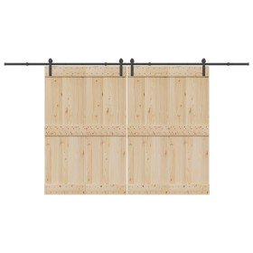 Kit de herrajes para puertas correderas acero negro 400 cm