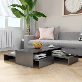 Set of glossy gray stackable coffee tables 100x100x26.5 cm by vidaXL, Coffee table - Ref: Foro24-806803, Price: 51,03 €, Disc...