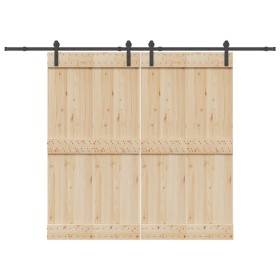 Kit de herrajes para puertas correderas acero negro 427 cm